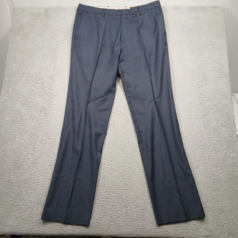 Banana Republic Wool Dress Pants Men 36x36‎ Gray Modern Slim Fit 100% Wool